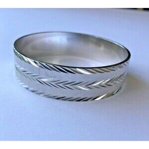 Lia Sophia Retired Silver Tone Bangle Bracelet 2.5" Wide